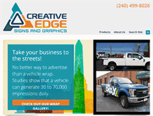 Tablet Screenshot of creativeedgesigns.com